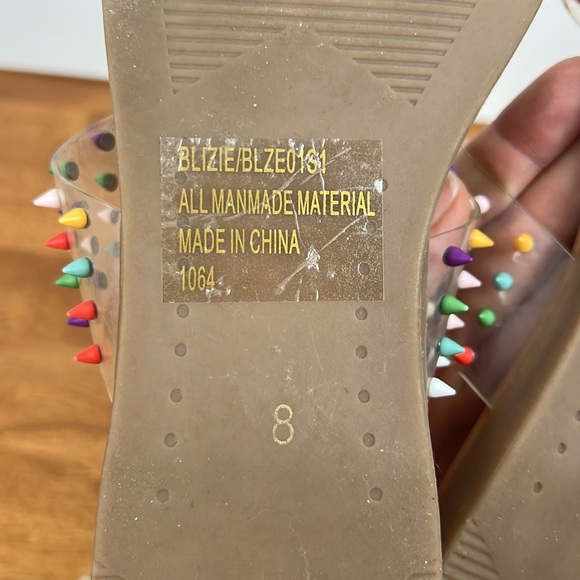 Steve Madden blizie spiky colorful slide sandals size 8 fun casual trendy - Picture 6 of 7